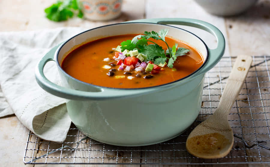 Enjoy A Bowl Of Hearty, Delicious Black Bean Soup Wallpaper