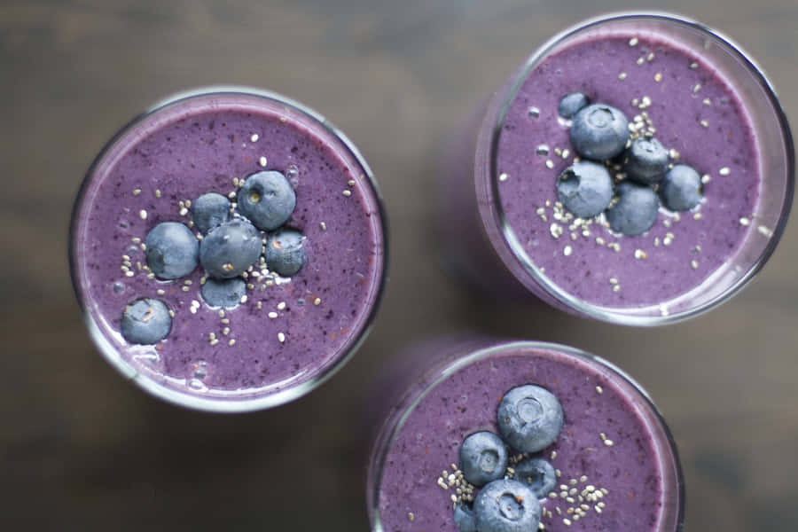 Enjoy A Delicious & Refreshing Blueberry Smoothie Wallpaper