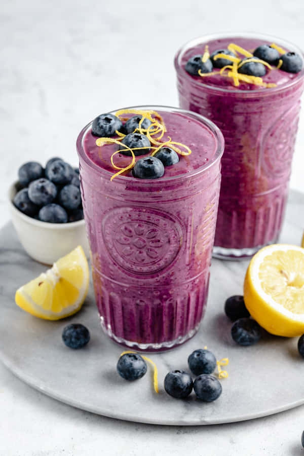 Enjoy A Healthy And Refreshing Blueberry Smoothie Wallpaper