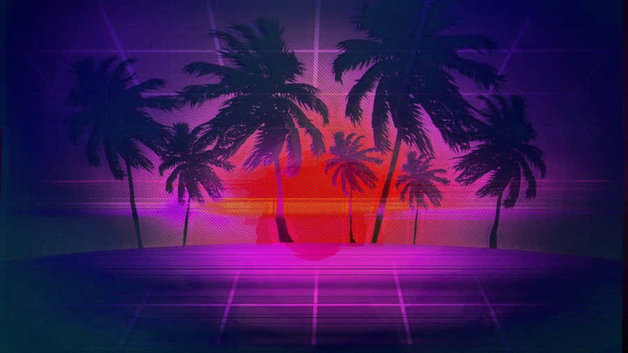 Enjoy A Modern Soundscape On The Vaporwave Tablet. Wallpaper