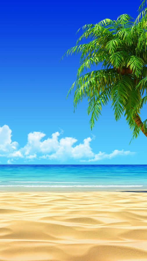 “enjoy The Beautiful Beach With Your Iphone” Wallpaper