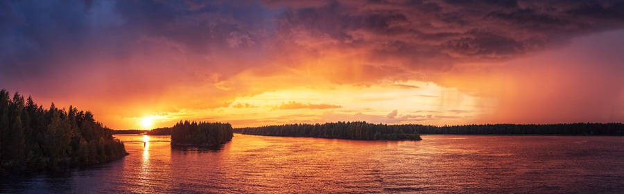 Enjoy The Beauty Of Nature On Two Screens Wallpaper