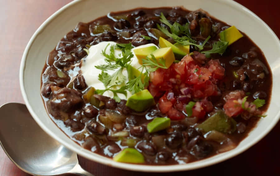 Enjoy The Deliciousness Of Black Bean Soup Wallpaper