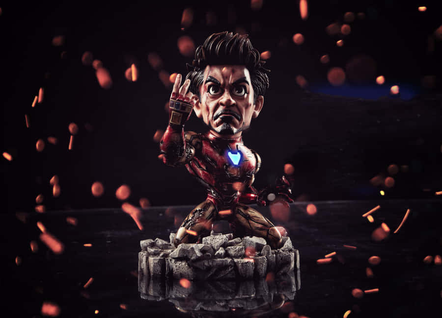 Enjoy The Iconic Iron Man Character With A Fun, Collectible Bobblehead! Wallpaper