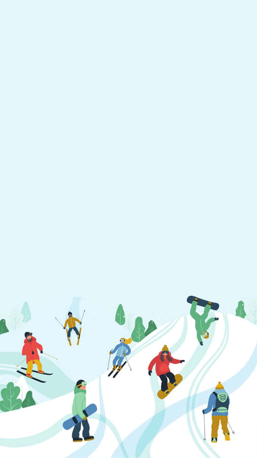 Enjoying A Breathtaking Winter Morning Wallpaper