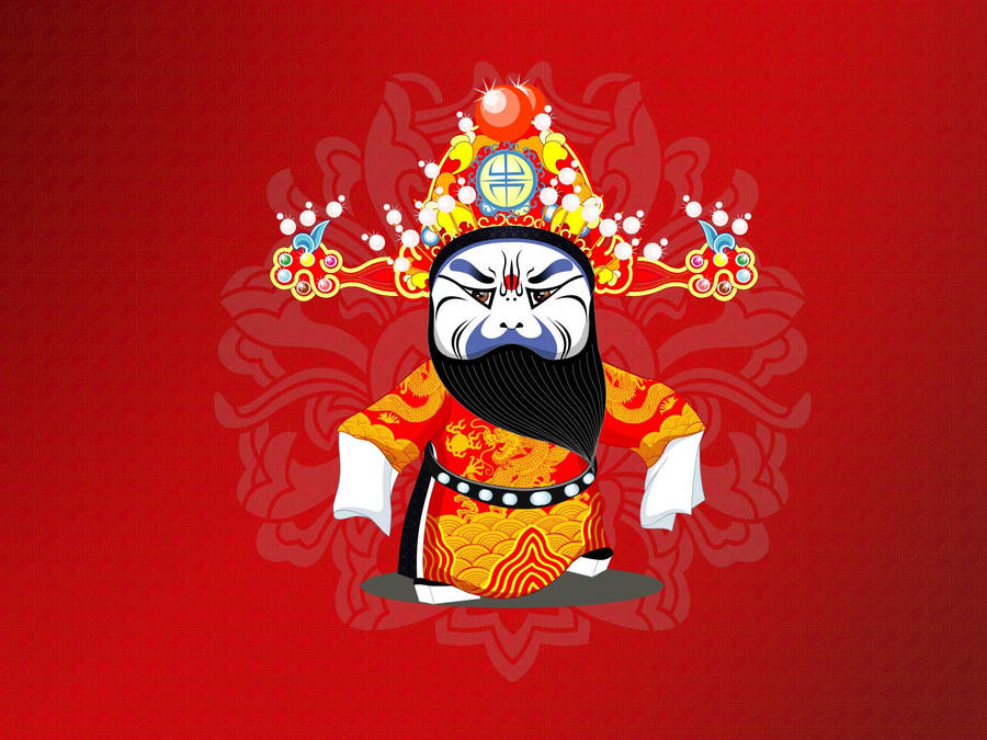 Enjoying A Performance Of Peking Opera Wallpaper