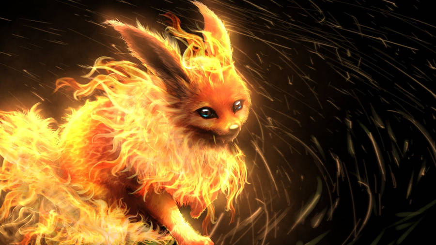 Enjoying The Sun With Flareon The Fire-type Pokemon. Wallpaper