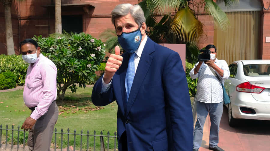 Enthusiastic John Kerry Giving A Thumbs Up Wallpaper