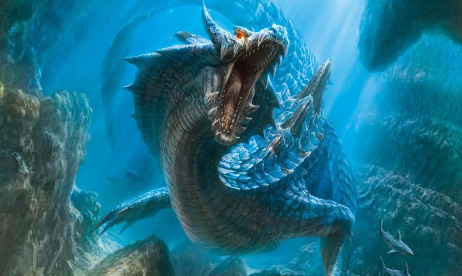 Epic Battle Between Fearsome Monsters In Monster Hunter Wallpaper