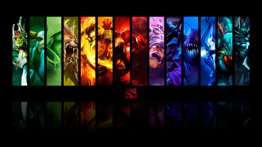 Epic Battle Of Dota 2 Heroes Wallpaper