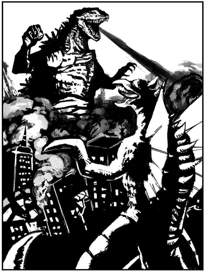 Epic Battle Of Titans: Godzilla Vs Gigan Wallpaper