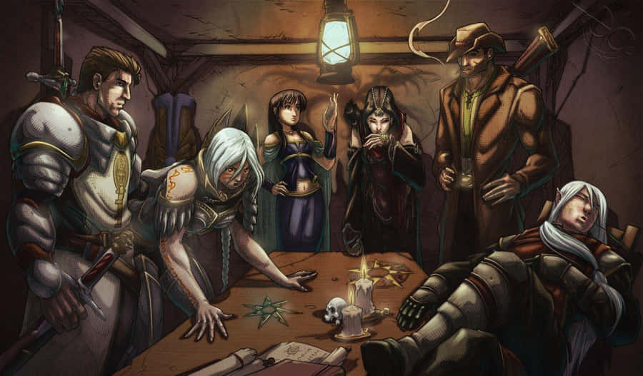 Epic Battle Scene In A Fantasy Rpg Game Wallpaper