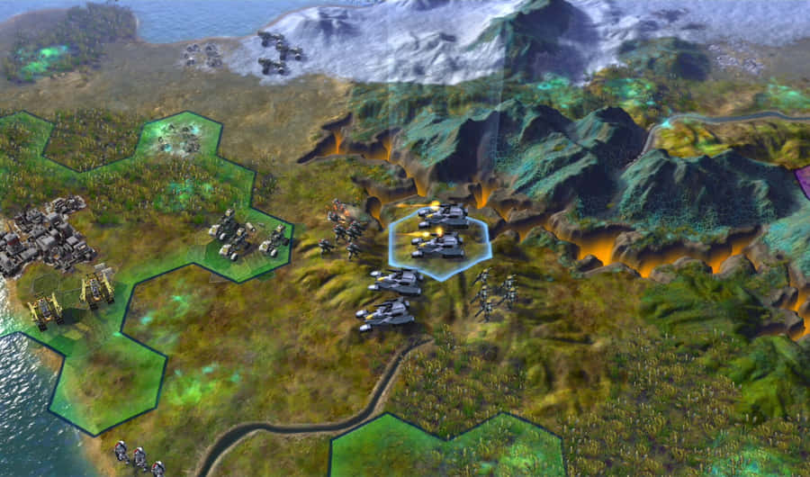 Epic Battle Scene In A Turn-based Strategy Game Wallpaper