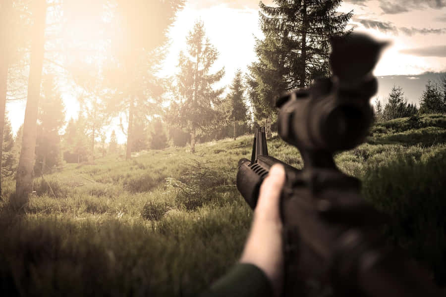 Epic Battle Scene In An Fps Game Wallpaper