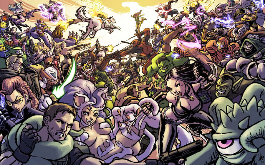 Epic Battle Unleashed - Marvel Vs Capcom Wallpaper