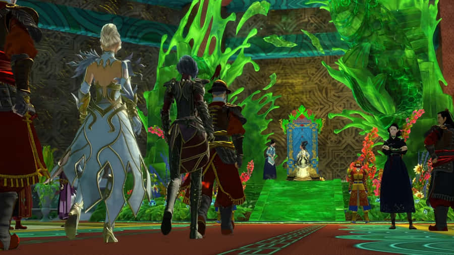 Epic Fantasy Game Battle Scene Wallpaper