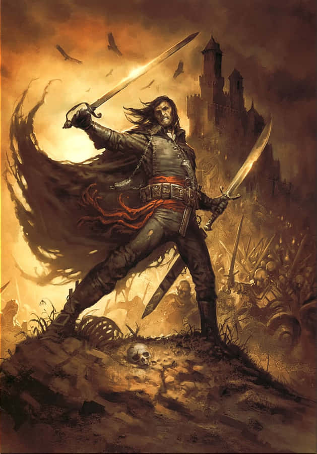 Epic Fantasy Warrior Battlefield Wallpaper