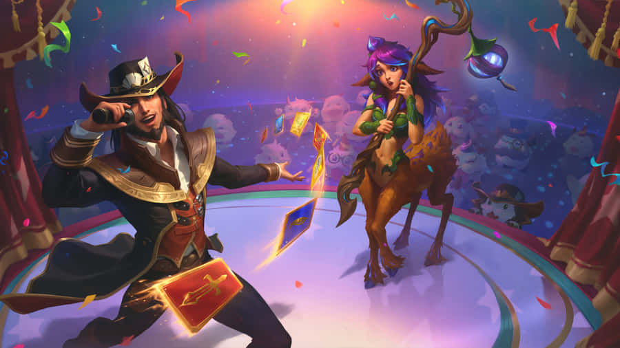 Epic League Of Legends Champions Battle Scene Wallpaper