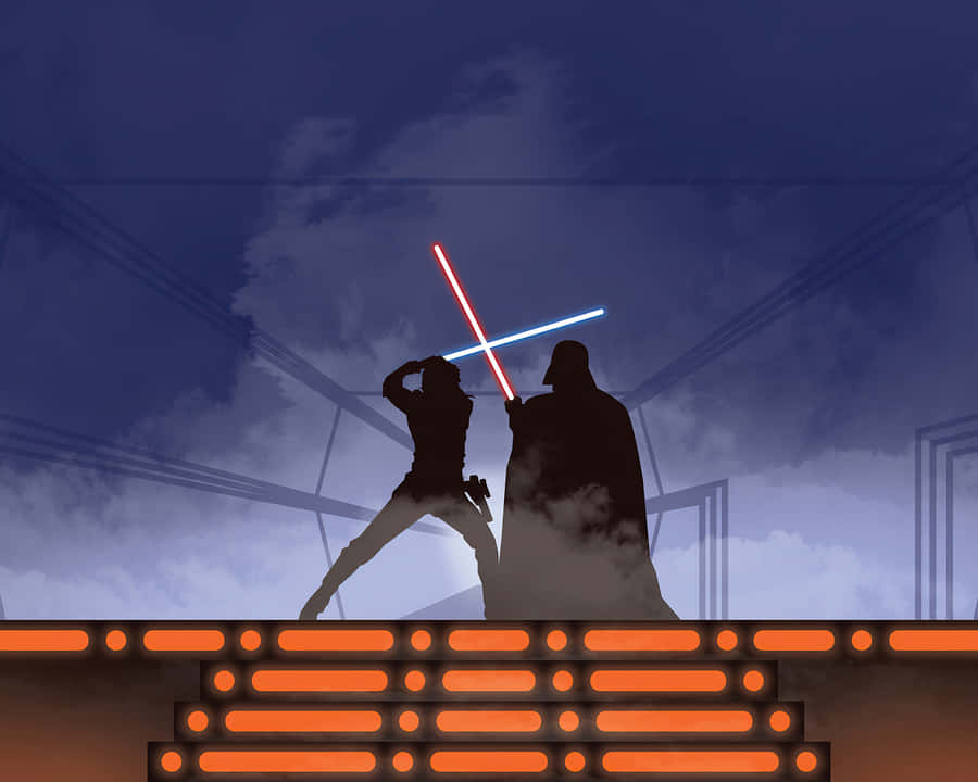 Epic Lightsaber Duel At Its Finest Wallpaper