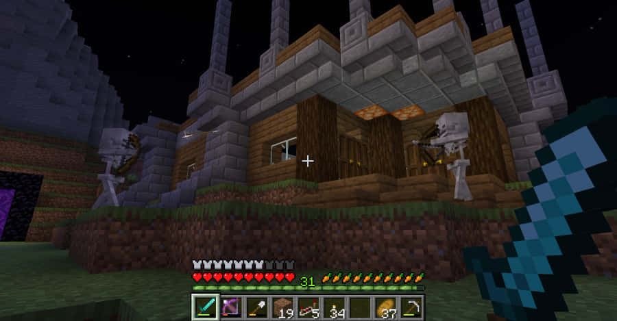 Epic Minecraft Battle Scene Wallpaper