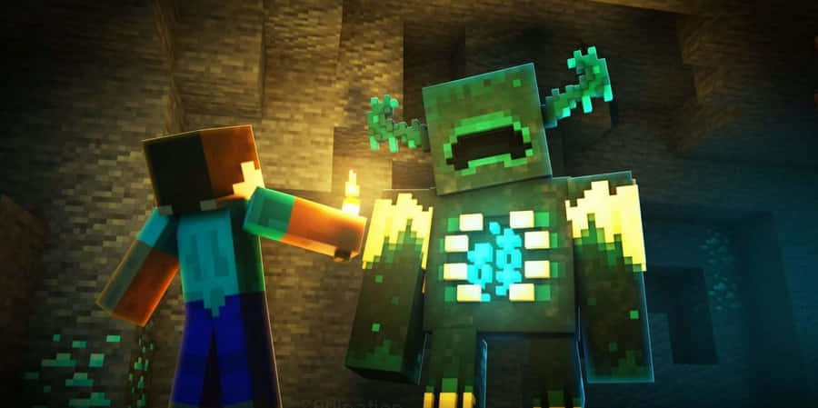 Epic Minecraft Fight Scene Wallpaper