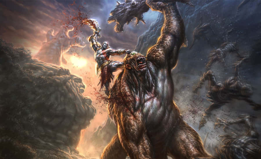 Epic_ Mythological_ Battle Wallpaper