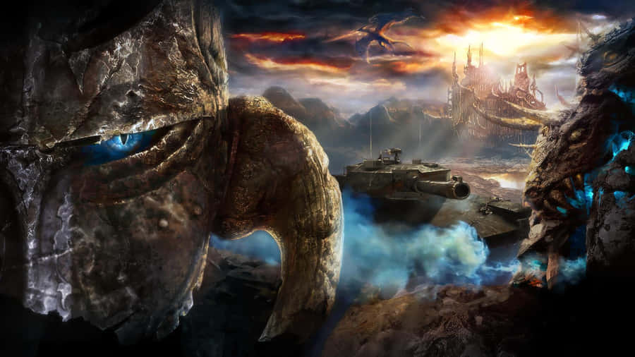 Epic Rpg Battle Scene Wallpaper