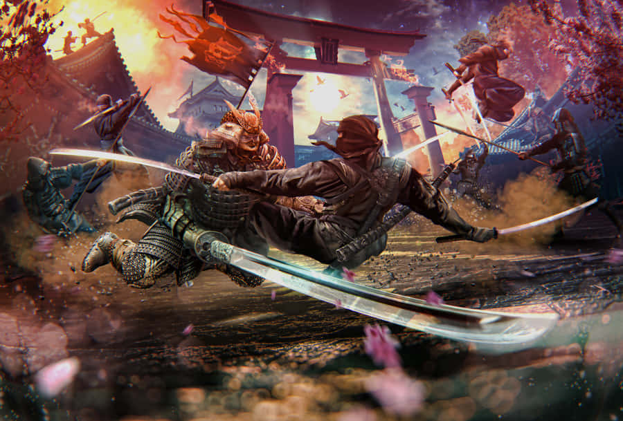 Epic_ Samurai_ Battle_ Artwork Wallpaper
