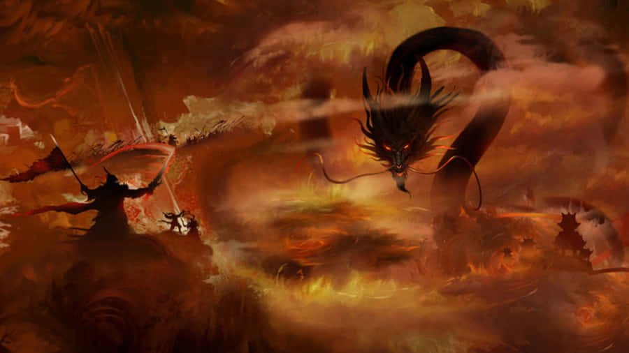 Epic_ Samurai_vs_ Dragon_ Battle Wallpaper