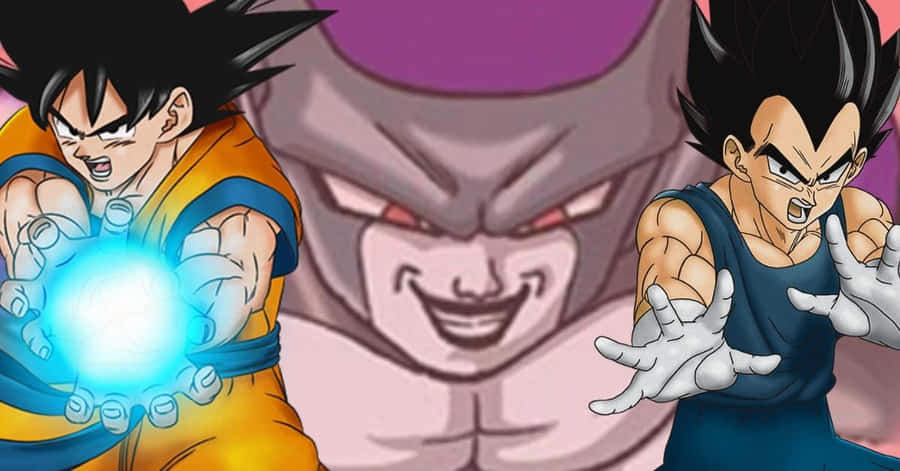 Epic Showdown Between Vegeta And Frieza In Dragon Ball Z Wallpaper