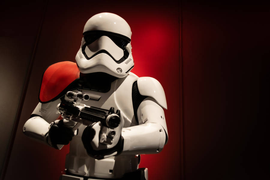 Epic Star Wars Stormtrooper Holding A Blaster Wallpaper