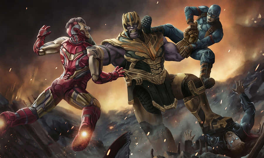 Epic Superhero Battle Artwork Wallpaper