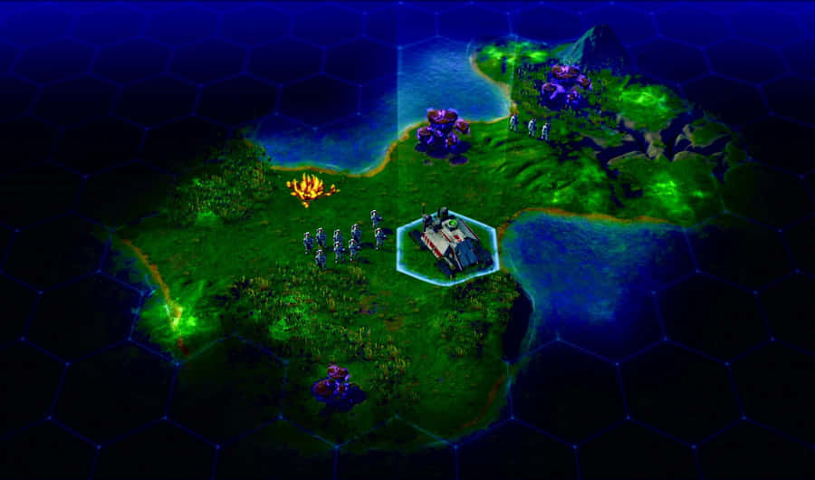 Epic Turn-based Strategy Battle In A Futuristic World Wallpaper