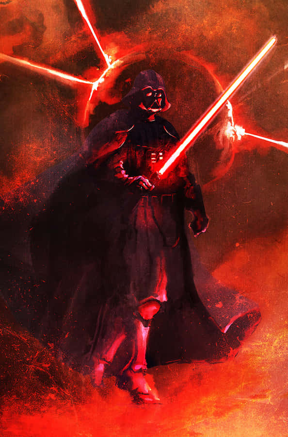 Epic View Of The Volcanic Landscape Of Mustafar Wallpaper