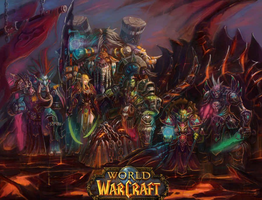 Epic World Of Warcraft Races Battle Scene Wallpaper