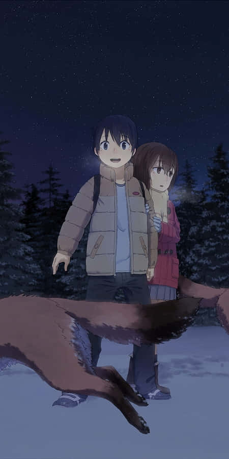 Erased Anime Kayo Satoru Night With Fox Wallpaper