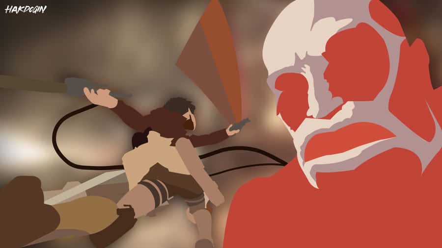 Eren Yeager Vs Colossal Titan Abstract Art Wallpaper