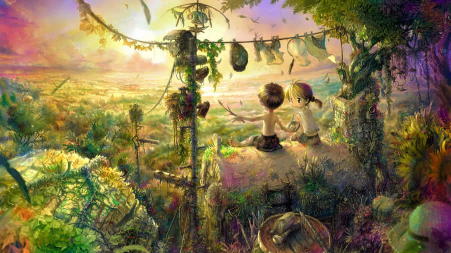 Escape Into A World Of Imagination And Adventure With This Fantasy Anime Wallpaper