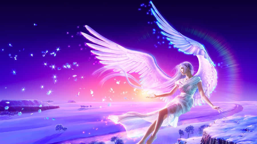 Ethereal_ Anime_ Angel_in_ Winter_ Night Wallpaper