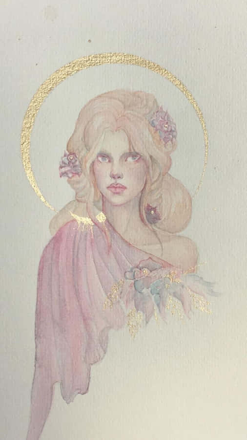 Ethereal Aphrodite Aesthetic Watercolor Wallpaper