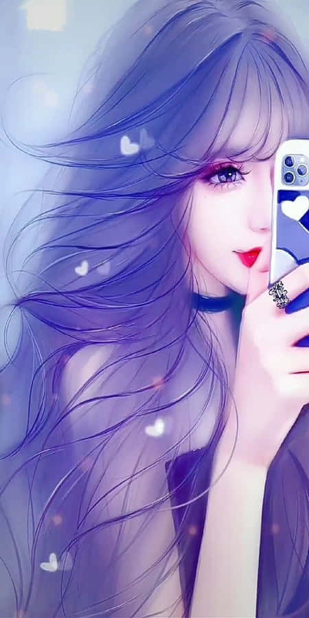 Ethereal Purple Pretty Girl Wallpaper