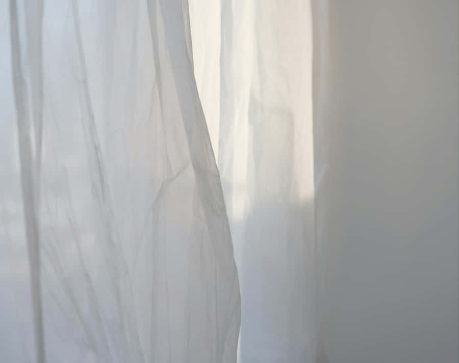 Ethereal White Curtains Wallpaper