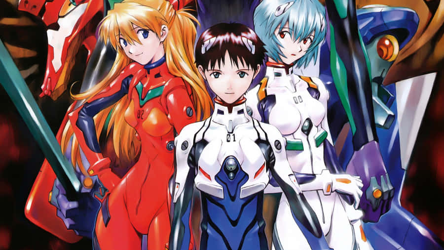 Evangelion Colorful Anime Neon Genesis Wallpaper