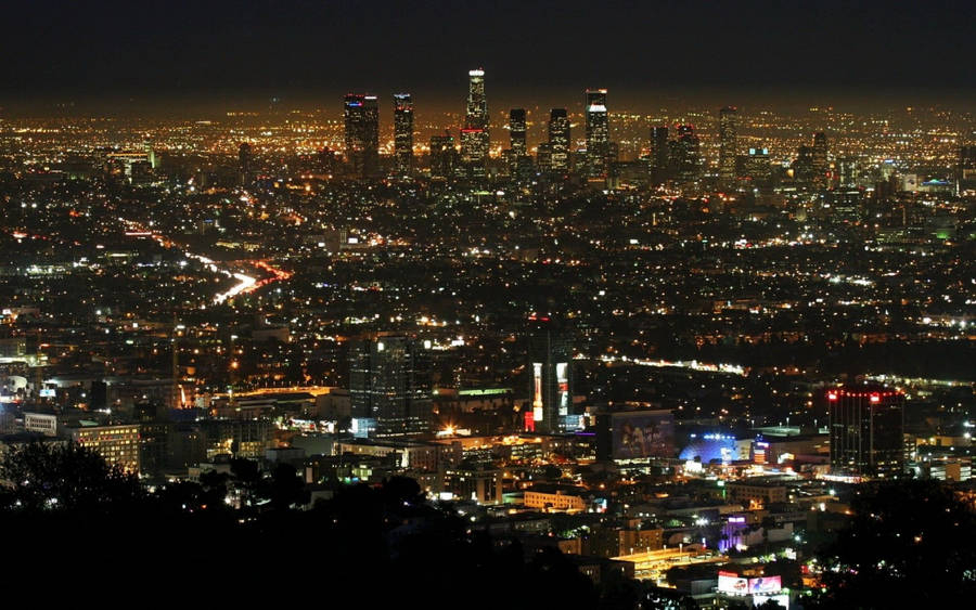 Evening Aerial Photo Of Los Angeles 4k Wallpaper