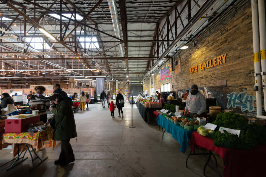 Evergreen Brick Works Indoor Market Wallpaper