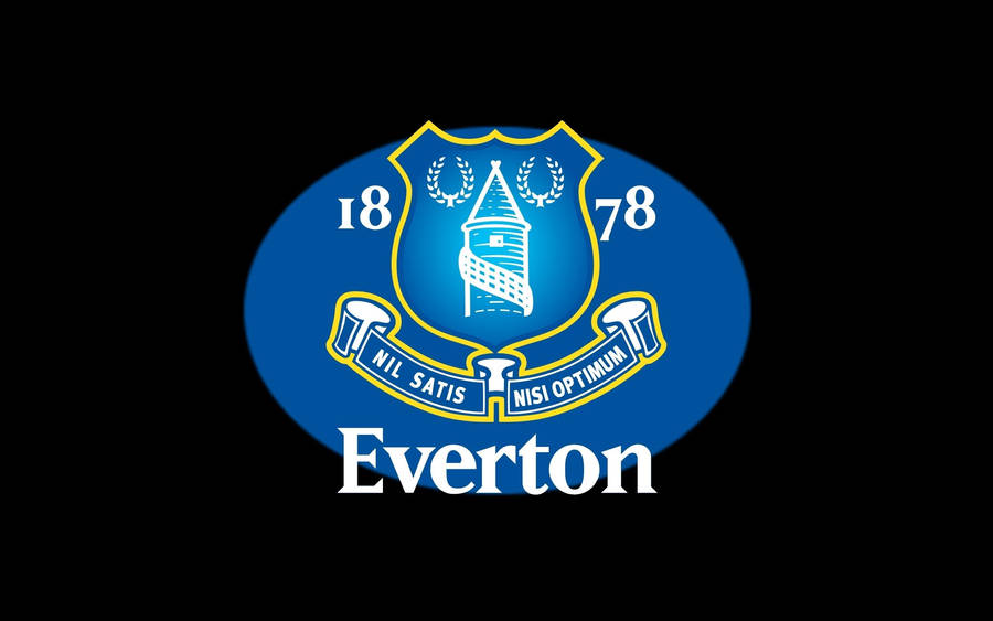 Everton F.c Blue Logo In Black Wallpaper