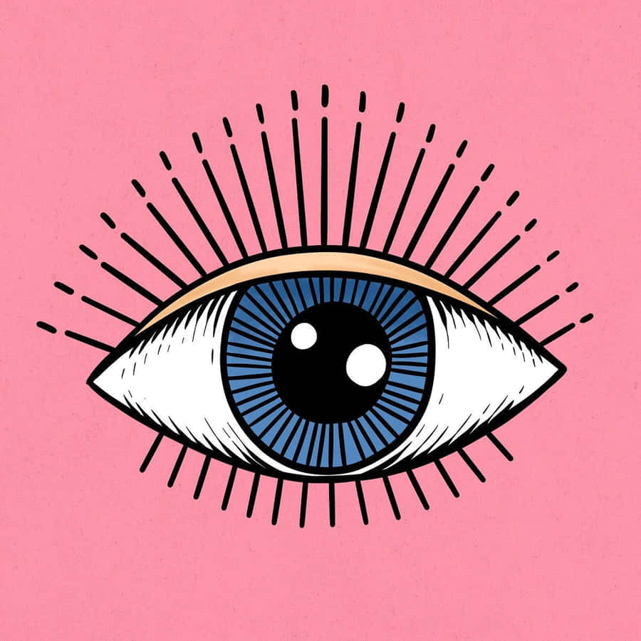 Evil Eye Illustration Pink Background Wallpaper