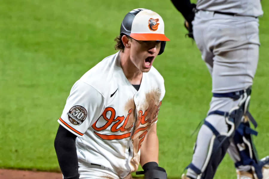 Excited Baseball Player Celebration Wallpaper