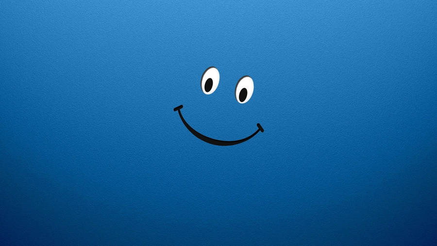 Excited Blue Smiley Wallpaper