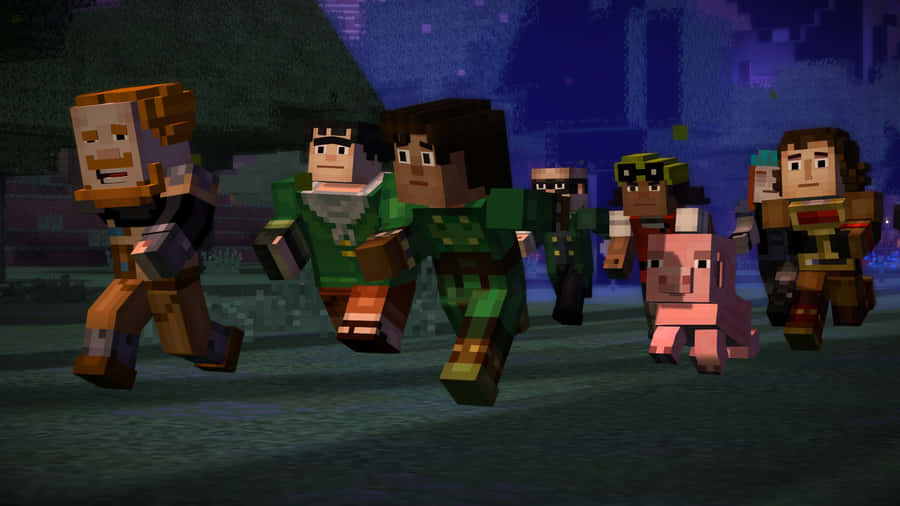 Exciting Adventure Awaits In Minecraft Story Mode Wallpaper